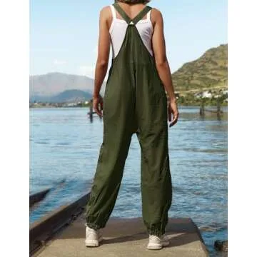 ZESICA Women's Casual Overalls Jumpsuit with Pockets