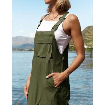 ZESICA Women's Casual Overalls Jumpsuit with Pockets