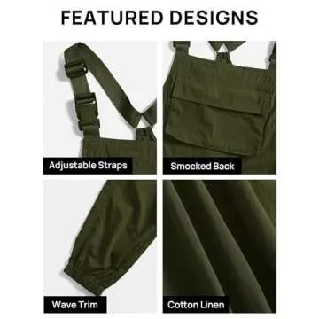 ZESICA Women's Casual Overalls Jumpsuit with Pockets