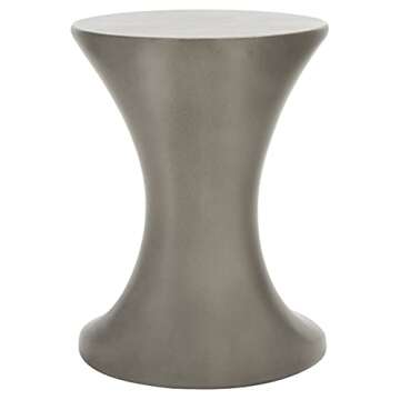 SAFAVIEH Outdoor Collection Kavita Modern Dark Grey Concrete Accent Table (Fully Assembled)