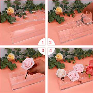 LOYWREE Rectangular Acrylic Flower Vase for Home Decor