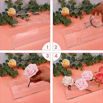 LOYWREE Rectangular Acrylic Flower Vase for Home Decor
