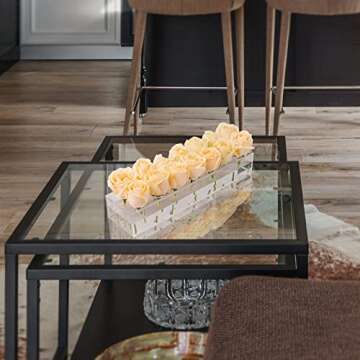 LOYWREE Rectangular Acrylic Flower Vase for Home Decor