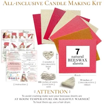 Beeswax Candle Making Kit for Family Crafting Fun