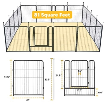 TMEE Dog Playpens 8/16 Panels for Outdoor Fun