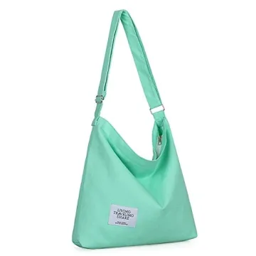 Covelin Women's Retro Large Size Canvas Shoulder Bag in Eton Blue