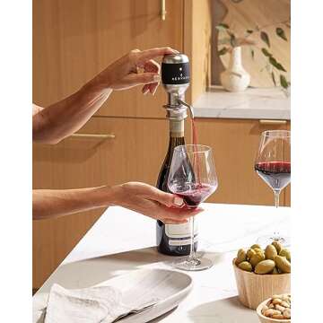 Aervana Original: Electric Wine Aerator and Pourer/Dispenser - Air Decanter - Personal Wine Tap for Red and White Wine 750 ml and 1.5 l (With Stand)