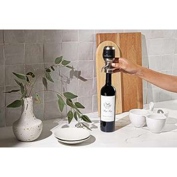 Aervana Original: Electric Wine Aerator and Pourer/Dispenser - Air Decanter - Personal Wine Tap for Red and White Wine 750 ml and 1.5 l (With Stand)