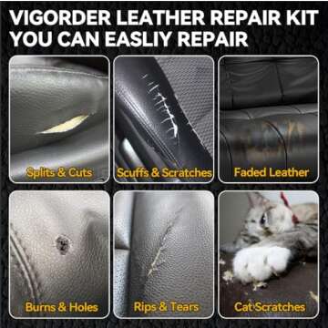 Black Leather Repair Kit for Furniture, Leather Seat Repair Kit for Cars, Easily Restore Car Interio...