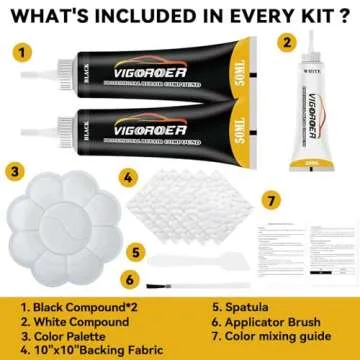 Black Leather Repair Kit for Furniture, Leather Seat Repair Kit for Cars, Easily Restore Car Interior, Sofa, Purse and Jacket, Restore Any Material with Super Easy Instructions