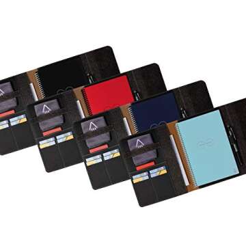 Rocketbook Smart Notebook Folio Cover - 100% Recyclable, Biodegradable Cover with Pen Holder, Magnetic Clasp & Inner Storage - Dark Matter Black, Letter Size (8.5" x 11")