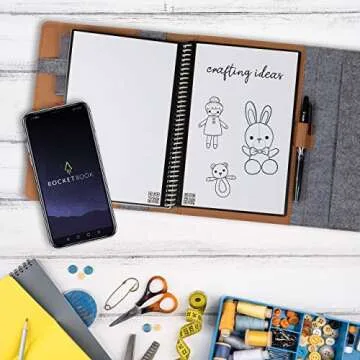 Rocketbook Smart Notebook Folio Cover - 100% Recyclable, Biodegradable Cover with Pen Holder, Magnetic Clasp & Inner Storage - Dark Matter Black, Letter Size (8.5" x 11")
