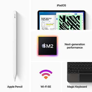 Apple iPad Pro 11-inch (4th Generation): with M2 chip, Liquid Retina Display, 256GB, Wi-Fi 6E, 12MP front/12MP and 10MP Back Cameras, Face ID, All-Day Battery Life – Silver