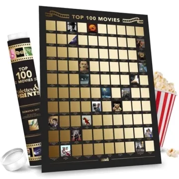 Premium Top 100 Movies Scratch Off Poster – Stunning Art by Hand With Movies From Top Databases ?...