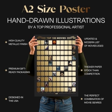 Explore 100 Top Movies with Stunning Scratch Off Poster