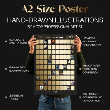 Explore 100 Top Movies with Stunning Scratch Off Poster