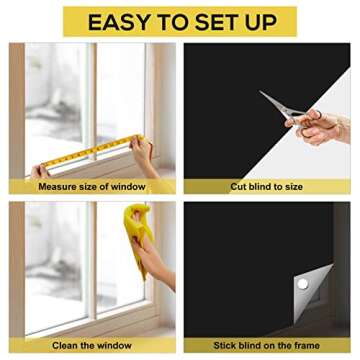 [2022 Upgraded] Portable Blackout Shades Travel Window Blackout Curtains, 100% Blackout Material Temporary Blackout Blinds for Baby Nursery, Bedroom, Dorm Room, or Travel Use