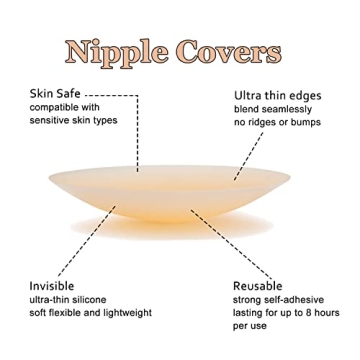 Nunibum Nipple Covers - 6 Pairs Reusable Silicone Pasties
