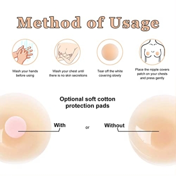 Nunibum Nipple Covers - 6 Pairs Reusable Silicone Pasties