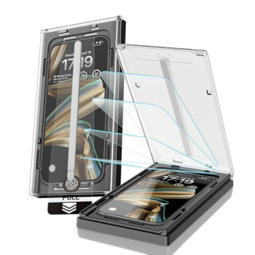 EZ-GLAZ-4 Pack for iPhone 15/iPhone 16 Screen Protector[6.1"] 9H+ Hardness 12FT Military Grade Shatt...