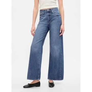 GAP Women's High Rise Wide Leg Jeans - Medium Wash Style