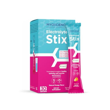 MYOXCIENCE Electrolyte Stix | Orange Creatine Hydration Powder for Athletes