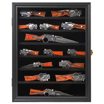 Jinchuan Knife Display Case Pocket Knife Display Stand Military Folding Knife Shadow Box Wall Cabine...