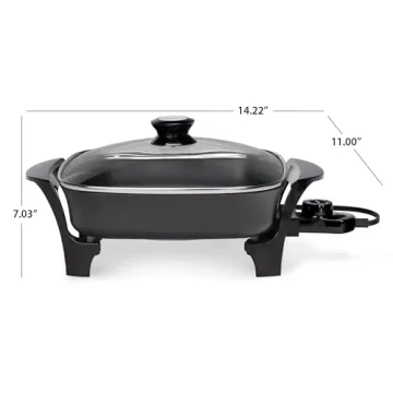 Presto 11 Inch Electric Skillet Nonstick Glass Lid