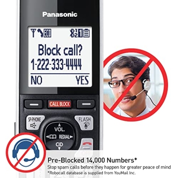Panasonic Advanced Call Blocking 5 Handset Cordless Phone