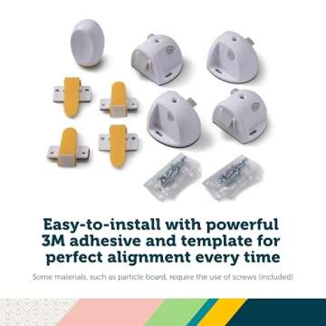 Safety 1st Adhesive Magnetic Lock System – 4 Locks & 1 Key for Child Safety