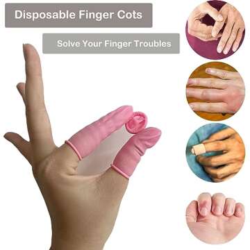 200 Pcs Disposable Finger Cots Medium Finger Protectors, Finger Gloves Finger Covers Protection for ...