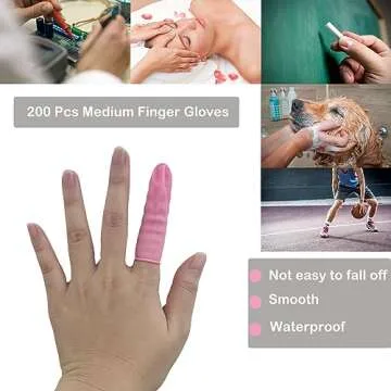 200 Pcs Disposable Finger Cots Medium Finger Protectors, Finger Gloves Finger Covers Protection for Finger Tips, Finger Sleeve Thumb Protector Fingertip Protector Thumb Cover