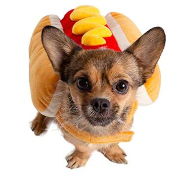 Pet Krewe Hot Dog Costume for Cats and Dogs | Medium Pet Wiener Costume for Dogs 1st Birthday, National Cat Day & Celebrations | Halloween Outfit for Small and Large Cats & Dogs