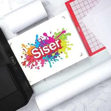SISER EasyColor DTV 8.4'' x 11'' Sheets - Inkjet Printer Compatible Heat Transfer Vinyl (15 Sheets)