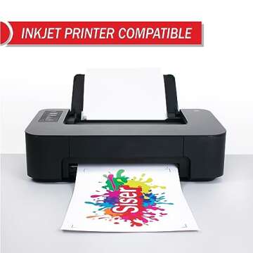 SISER EasyColor DTV 8.4'' x 11'' Sheets - Inkjet Printer Compatible Heat Transfer Vinyl (15 Sheets)