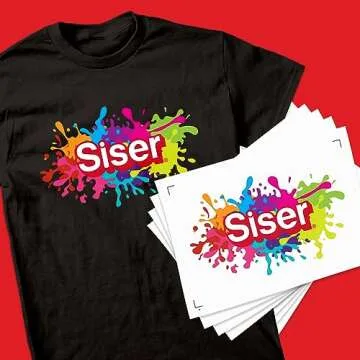 SISER EasyColor DTV 8.4'' x 11'' Sheets - Inkjet Printer Compatible Heat Transfer Vinyl (15 Sheets)