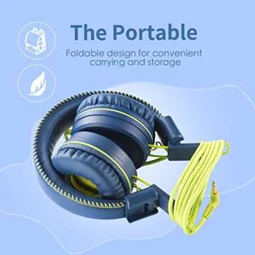 POWMEE M1 Kids Headphones - Adjustable & Foldable