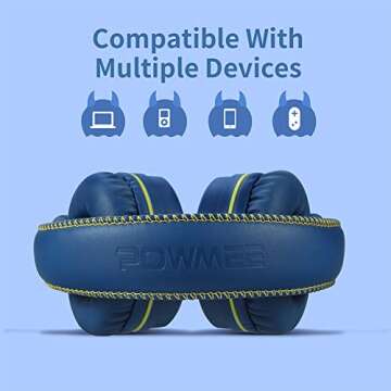 POWMEE M1 Kids Headphones - Adjustable & Foldable