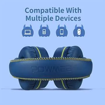POWMEE M1 Kids Headphones - Adjustable & Foldable