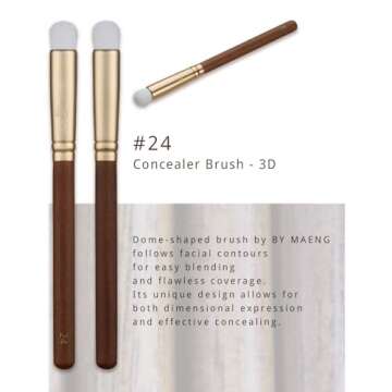 [SOO ADOR] BY MAENG #24 Concealer Brush (3D) - Round Dome Brush for Dimensional Blending and Blemish Coverage | Designed by K-Pop Makeup Artist Maeng | Makeup Brush Base Brush