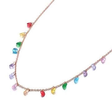 Lokaerlry Colorful CZ Crystal Rainbow Choker Necklace