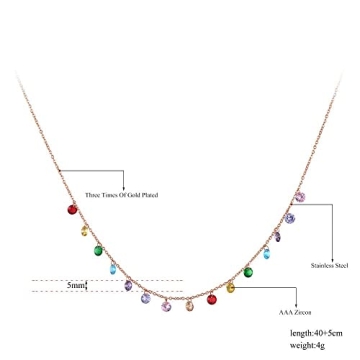 Lokaerlry Colorful CZ Crystal Rainbow Choker Necklace