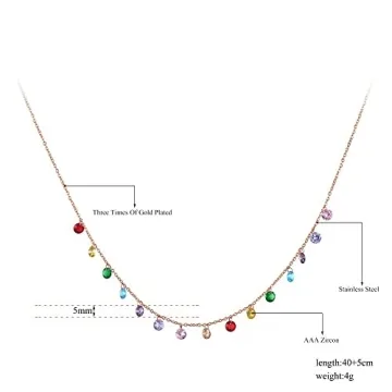 Lokaerlry Colorful CZ Crystal Rainbow Choker Necklace