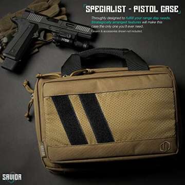Savior Equipment Specialist Series Tactical Double Scoped Handgun Firearm Case Pistol Bag for Outdoo...