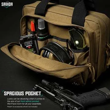 Savior Equipment Specialist Series Tactical Double Scoped Handgun Firearm Case Pistol Bag for Outdoor Hunting Shooting Range, Lockable Compartment, Additional Magazine Storage Slots
