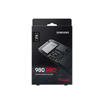 SAMSUNG 980 PRO SSD 2TB PCIe NVMe Gen 4 Gaming M.2 Internal Solid State Drive Memory Card, Maximum Speed, Thermal Control MZ-V8P2T0B/AM