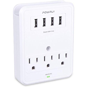 POWRUI Multi Wall Outlet Adapter Surge Protector with USB Ports