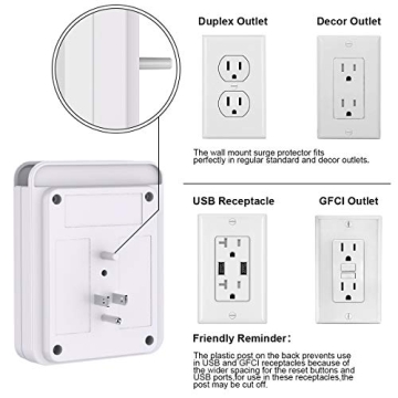 POWRUI Multi Wall Outlet Adapter Surge Protector with USB Ports