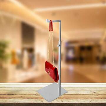 Elitnus Chrome Purse Display Stand Set for Stylish Handbag Showcases