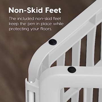 IRIS USA Dog Playpen, 8-Panel 34" Pet Playpen with Door, Puppy Playpen, Indoor/Outdoor Dog Pen, 63 x 63 x 34, Foldable, Customizable, White